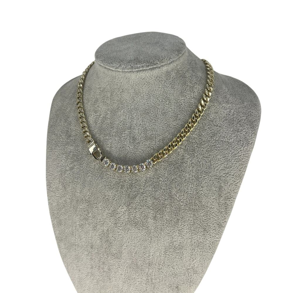 Melinda Maria Julian Loves Diamonds Cuban Chain Necklace 16" - Picture 3 of 12